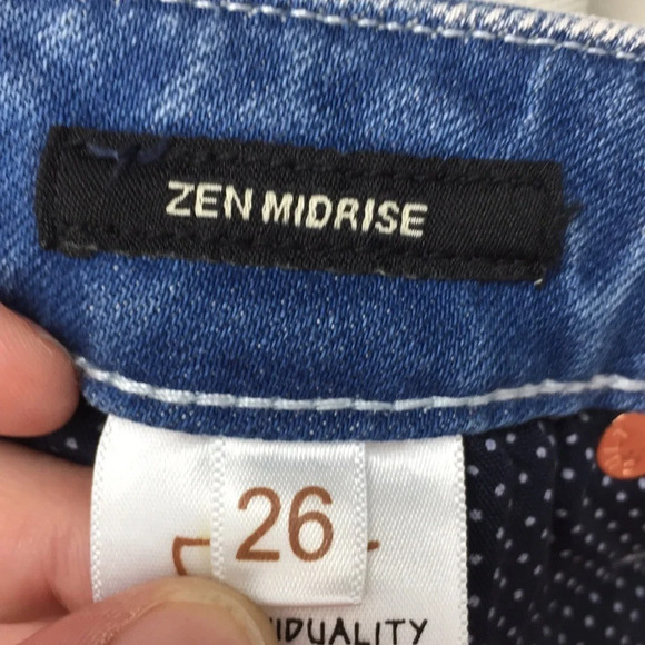 Cult Of Individuality Zen Mid Rise Skinny Jeans Womens 26 White Blue Denim‎ - Picture 11 of 13